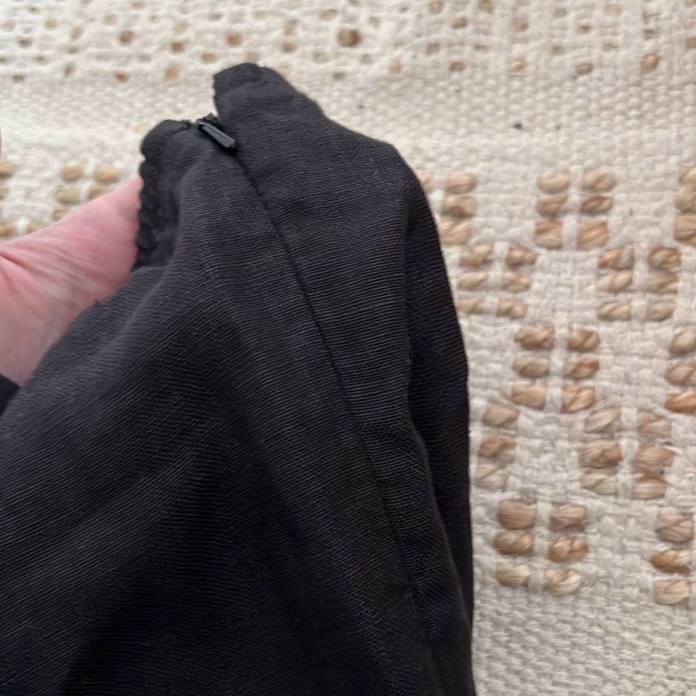 Eileen Fisher Linen Slim Ankle Pant Side Zip Black 1X NEW - Picture 3 of 3